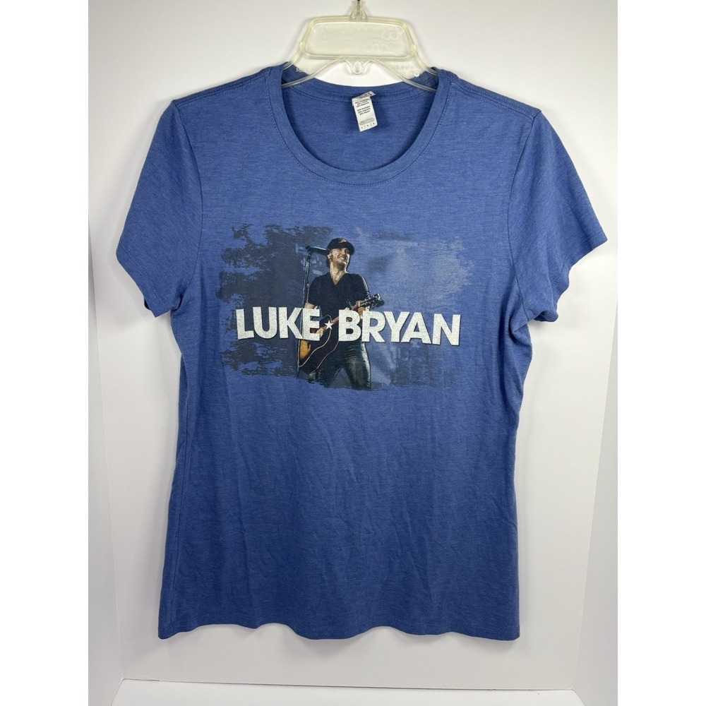 Luke Bryan Graphic‎ T-Shirt Blue Heather Tri-Blend Country Music Concert Tee L